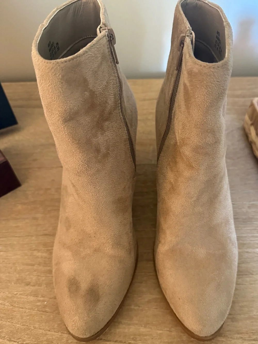Women's Tan Suede Ankle Boots - Classic Side-Zip